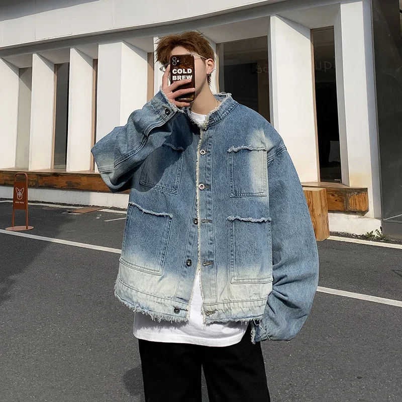 Patchwork Jean Jacket - Veste en jean déchirée style hip-hop