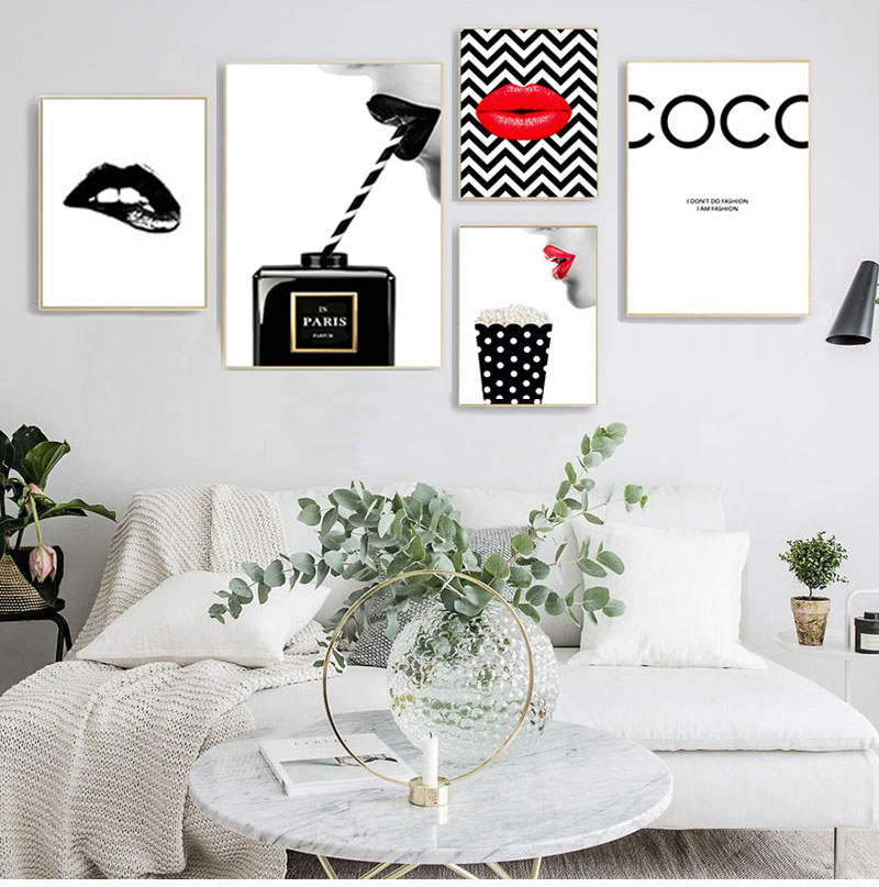 Vintage Fashion Prints For Wall - Peinture sur toile vintage pour salon,