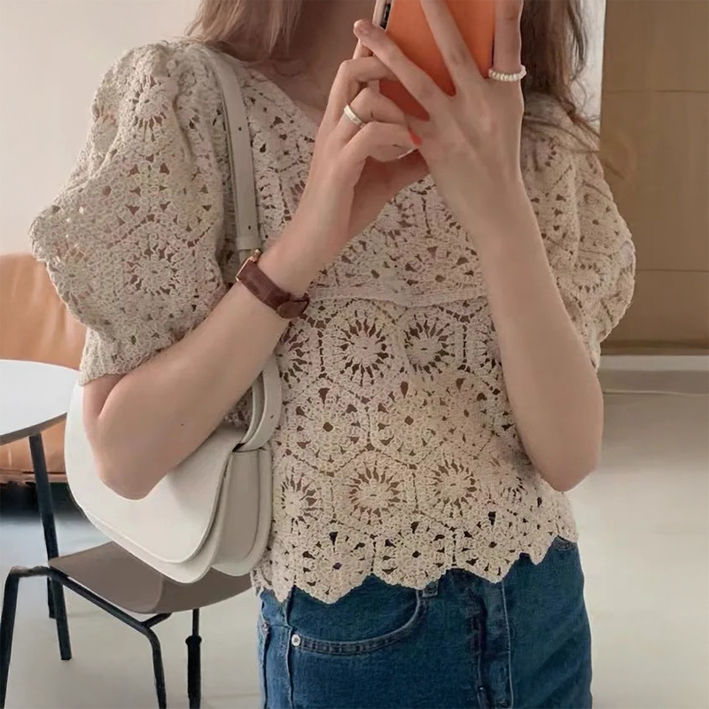 Crochet Top Boho - Haut en dentelle au crochet à