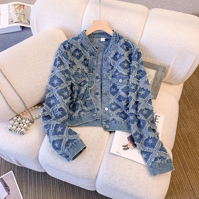 Patchwork Jean Jacket - Manteau en Denim pour femmes, vestes