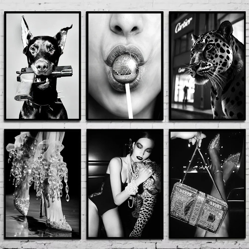 Vintage Fashion Prints For Wall - Affiche de photographie vintage noir et