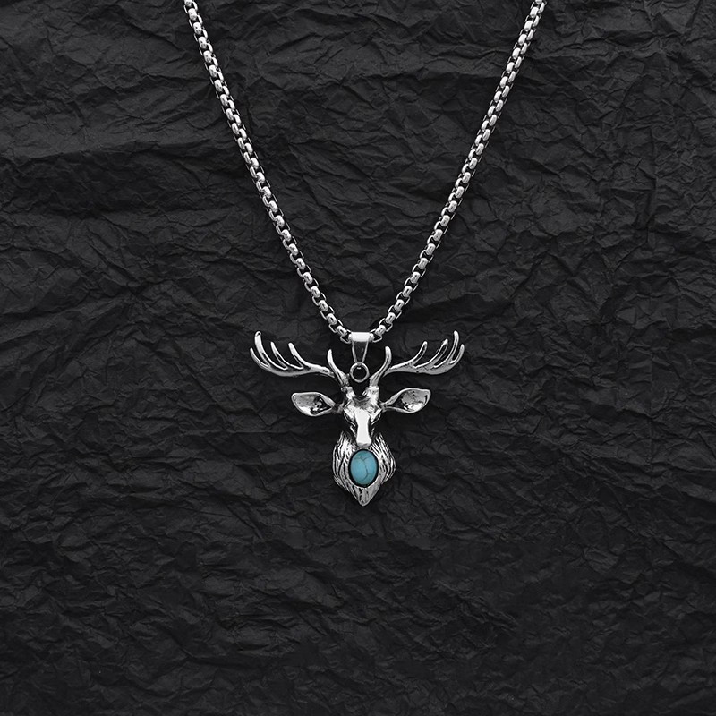 Vintage Fashion Korea - Pendentif tête de cerf vintage pour
