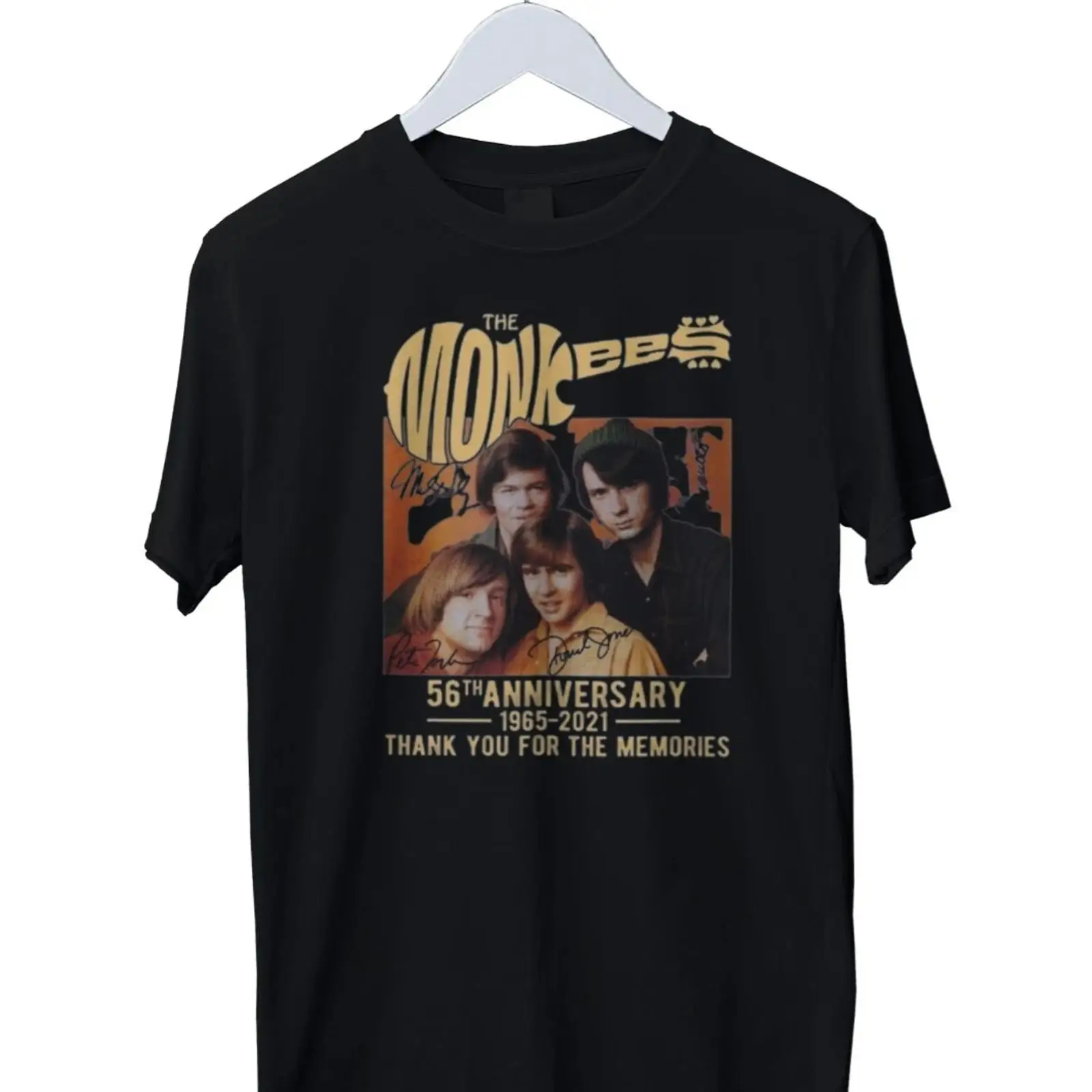 Vintage Fashion Herren - T-shirt The Monkees Guitar 56th Anniversary