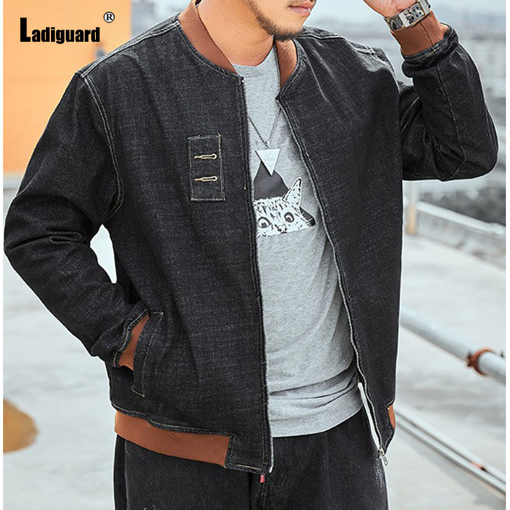 Patchwork Jean Jacket - Ladiguard-Veste en Jean à Col Mandarin