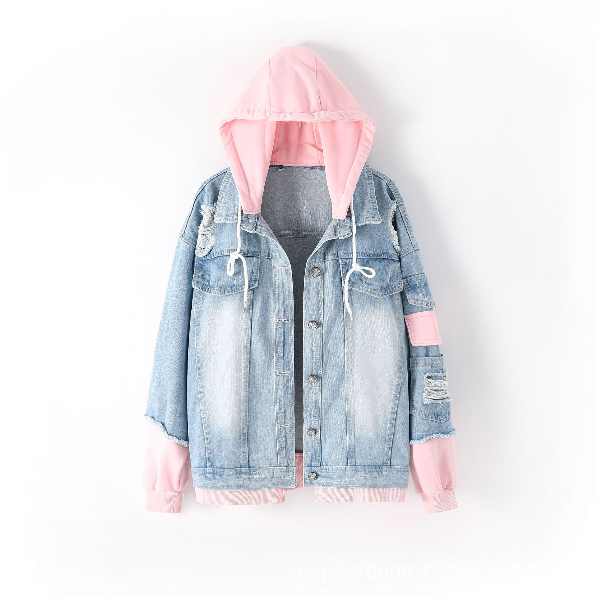 Patchwork Jean Jacket - Veste en jean à simple boutonnage