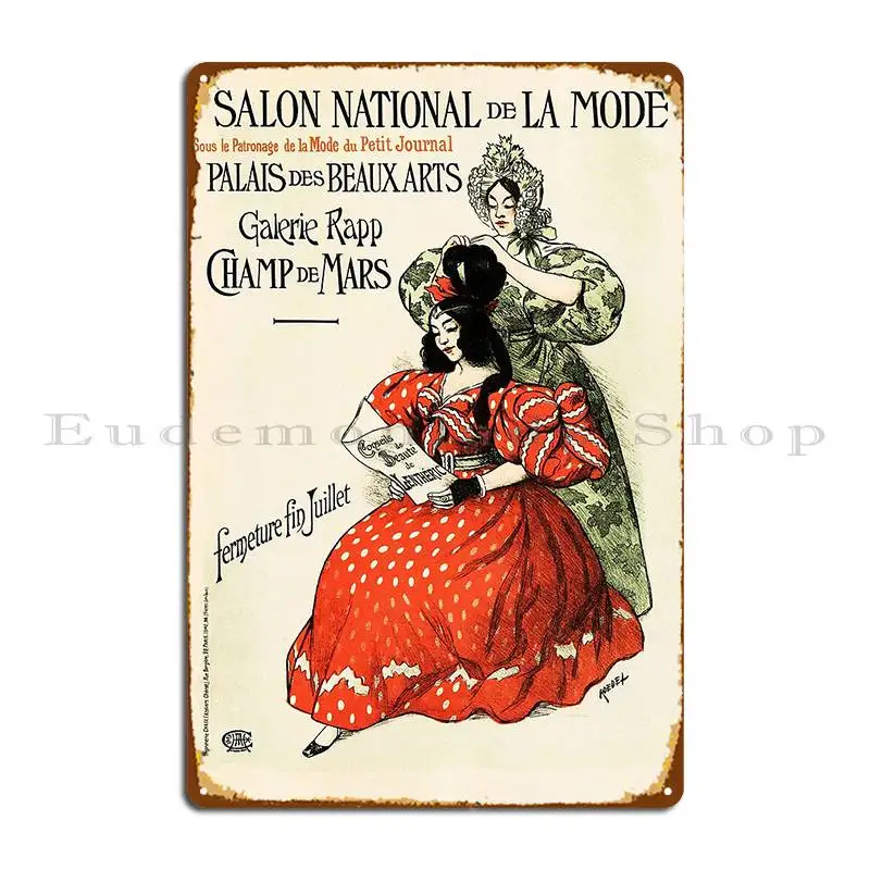 Vintage Fashion Exhibition - Panneau publicitaire en métal décoratif pour