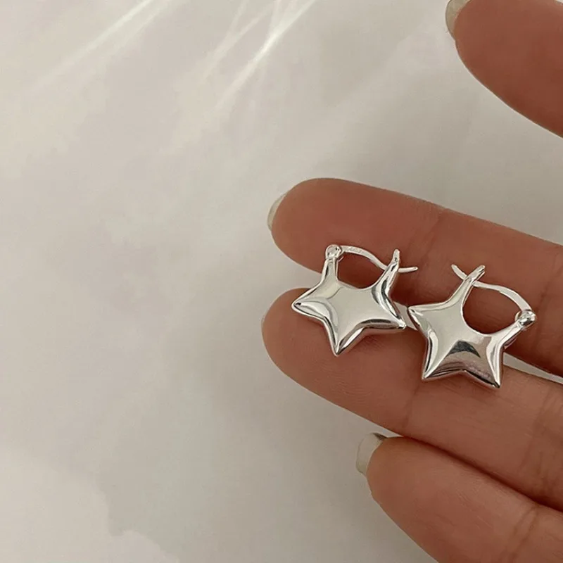 Vintage Fashion Korea - Boucles d'oreilles pentagramme classiques pour femmes,