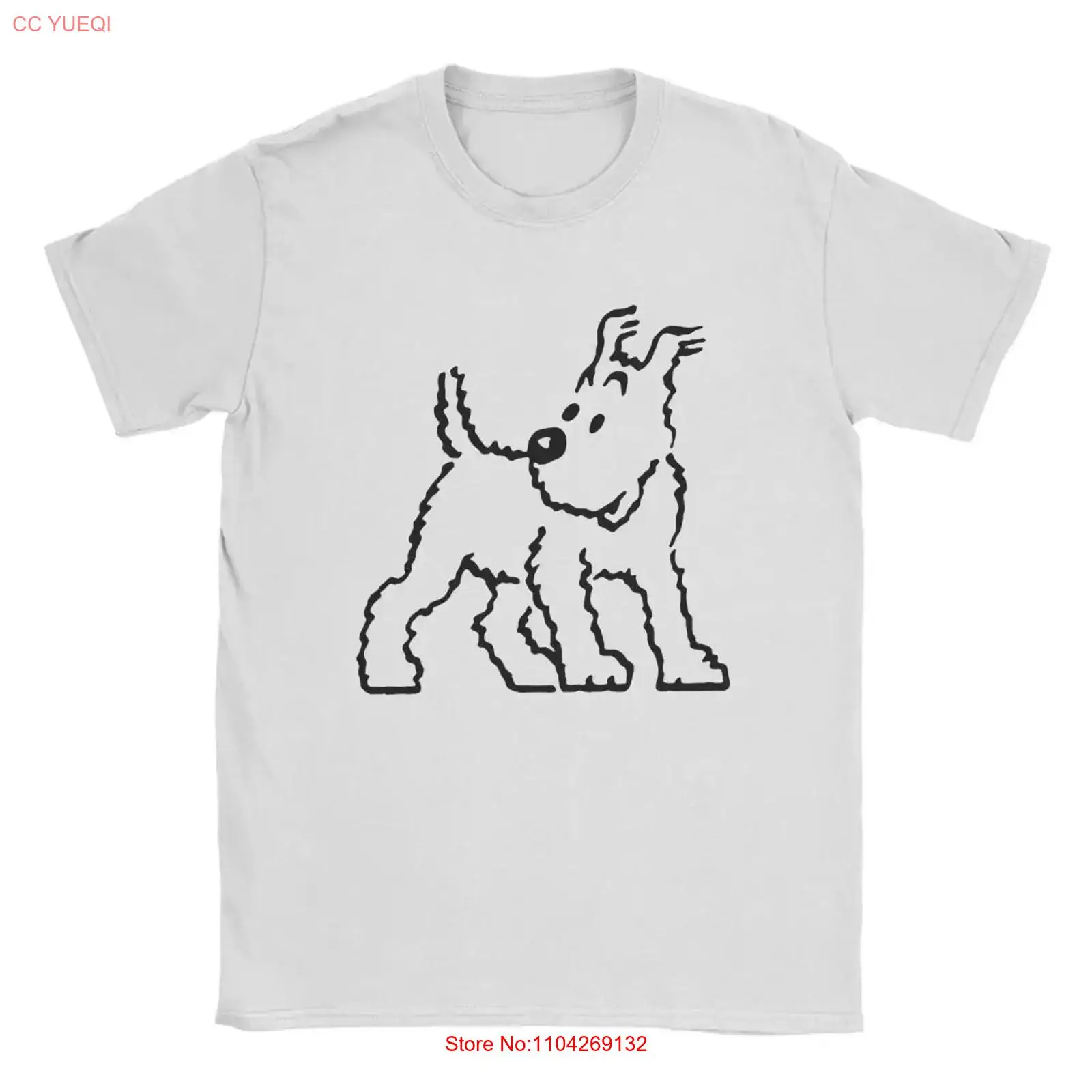 Vintage Fashion Jersey - T-shirt Snowy Dog Captain Haddock pour