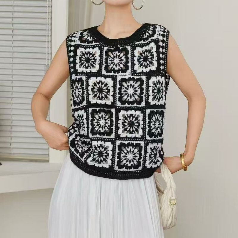 Crochet Top Boho - Haut au crochet Granny Square sans