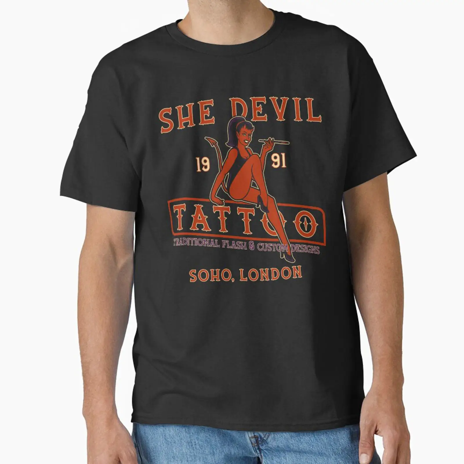 Vintage Fashion London - T-shirt classique vintage délavé She Devil