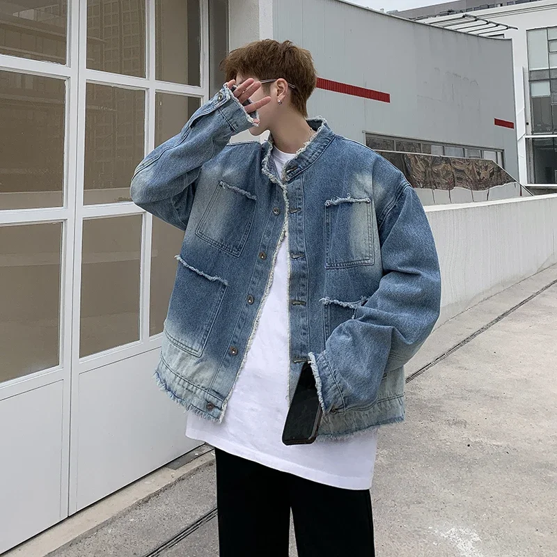 Veste en jean déchirée style h - Patchwork Jean Jacket avis et prix