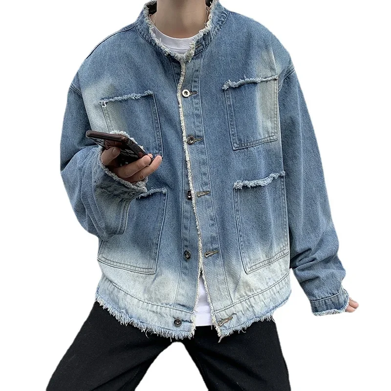 Veste en jean déchirée style h - Patchwork Jean Jacket avis et prix