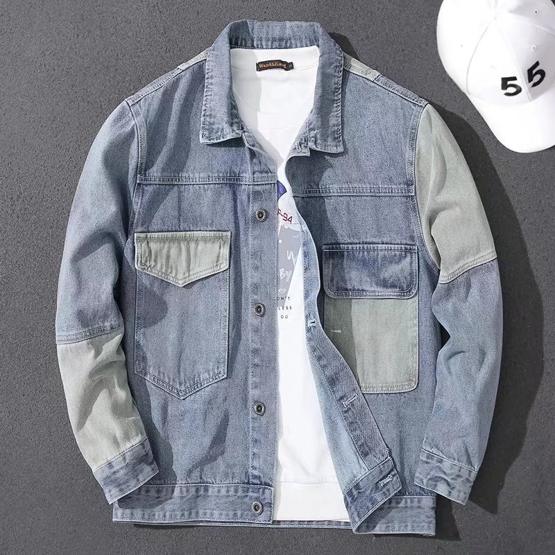 Veste en jean décontractée ove - Patchwork Jean Jacket avis et prix