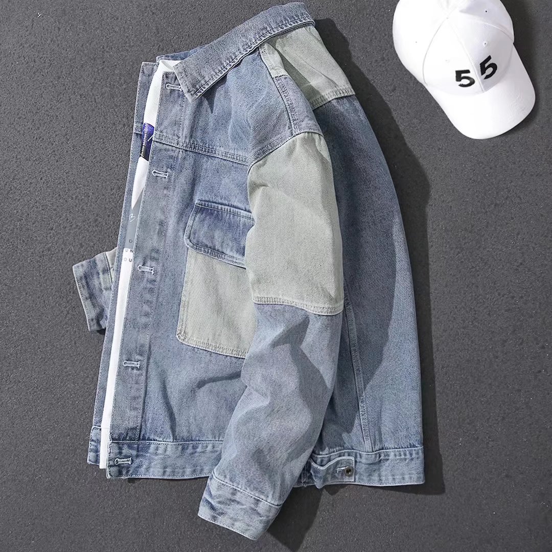 Veste en jean décontractée ove - Patchwork Jean Jacket avis et prix