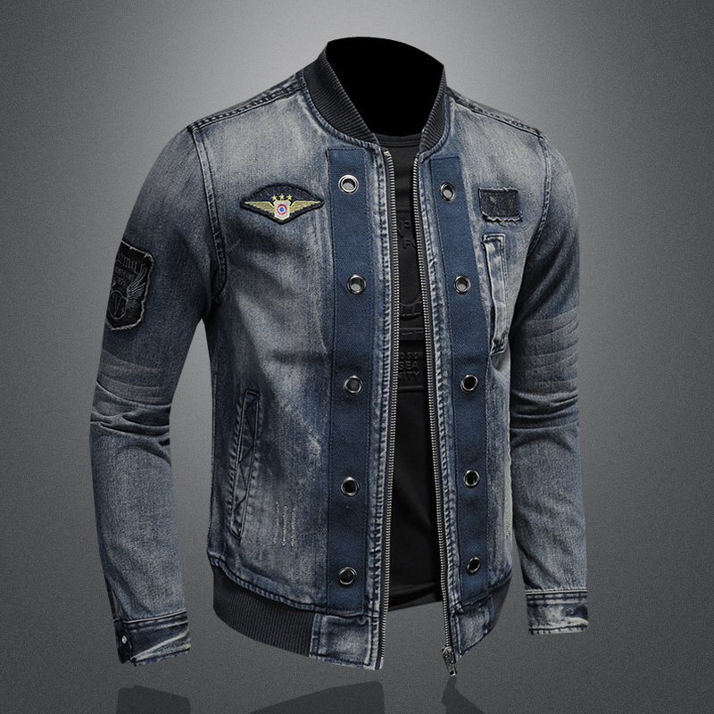 Jean à col de Baseball personn - Patchwork Jean Jacket avis et prix