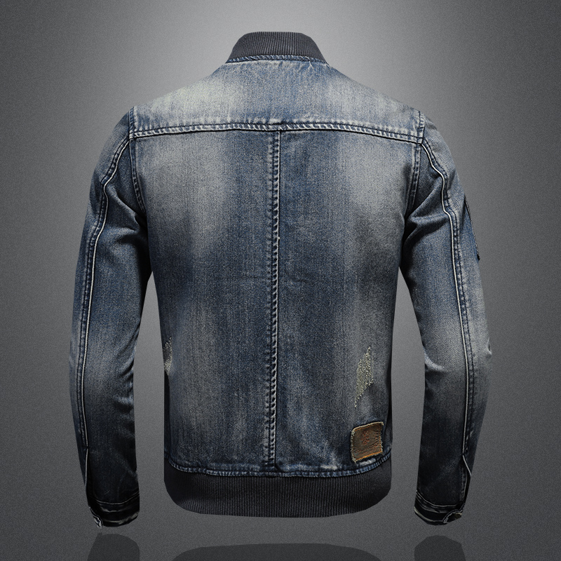 Jean à col de Baseball personn - Patchwork Jean Jacket avis et prix